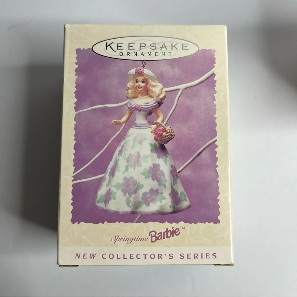 Springtime Barbie Keepsake Ornaments Hallmark 1995, 1996, and 1997 In Box